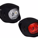 DUNLOP Kerékpár lámpa szett szilikonos 2db-os, első, hátsó, 2X2032 elemmel, 3,5x3,0x3,3cm 25gr, 3V, 230 mAh thumbnail 2