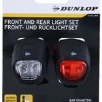 DUNLOP Kerékpár lámpa szett szilikonos 2db-os, első, hátsó, 2X2032 elemmel, 3,5x3,0x3,3cm 25gr, 3V, 230 mAh thumbnail 1