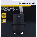DUNLOP Kerékpár lámpa első szilikonos, 3,0x5,0x3,0cm 30gr, 2XCR2032 elemmel, 3V, 230 mAh
