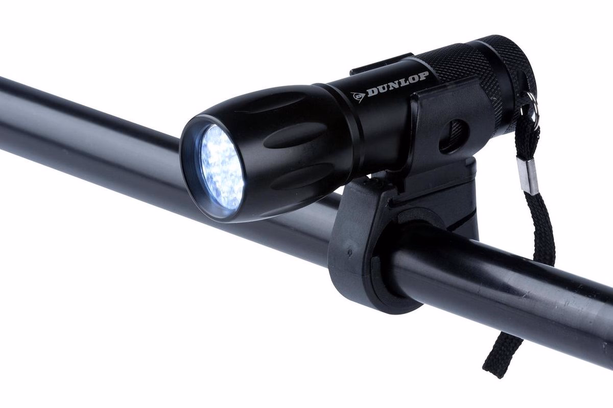 DUNLOP kerékpár első lámpa, villogó és zseblámpa, 9LED - Image 1 of 4