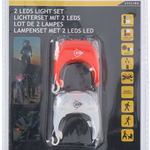 DUNLOP kerékpár lámpa szett 2LED 3 funkciós szilikon elemmel (2x2032)  thumbnail 1