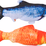 PET TOYS Macskajáték plüss csapkodó hal, mentával, USB tölthető 27x11x5cm 95g thumbnail 1