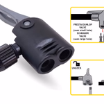 DUNLOP álló nyomásmérős kerékpár pumpa, max 12 bar, Presta-és Schrader thumbnail 3