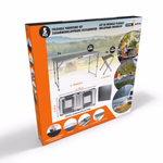 CAMP ACTIVE Kemping szett: összehajtható asztal 120x60cm alu váz és MDF lap állítható magasság 70/62/55cm és 4 db szék kb.36x27x45cm thumbnail 1