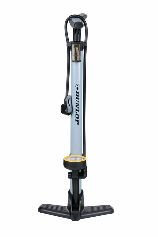 DUNLOP álló nyomásmérős kerékpár pumpa, 3 adapter szürke - Image 1 of 7