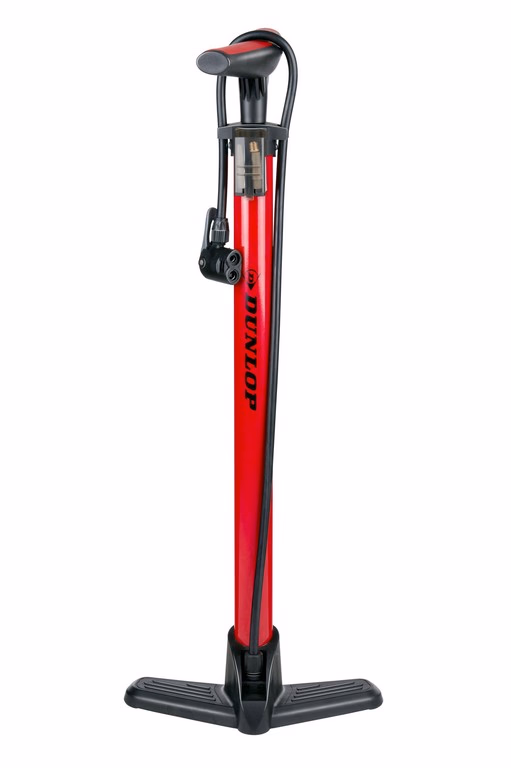 DUNLOP álló kerékpár pumpa, 3 adapter piros - Image 1 of 5