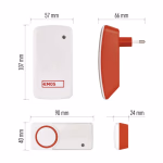 EMOS vezeték nélküli csengő, ELEM NÉLKÜLI jelzőgombbal, konnektoros thumbnail 2