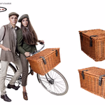 BICYCLE GEAR Retro kerékpáros fonott kosár, 30 literes
