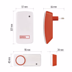 EMOS Vezeték nélküli csengő, két főegységgel, ELEM NÉLKÜLI jelzőgombbal, konnektoros thumbnail 2