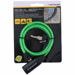 DUNLOP kulcsos kerékpár kábelzár 6mm x 90cm, 4 színben. thumbnail 3