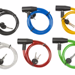 DUNLOP kulcsos kerékpár kábelzár 6mm x 90cm, 4 színben. thumbnail 1