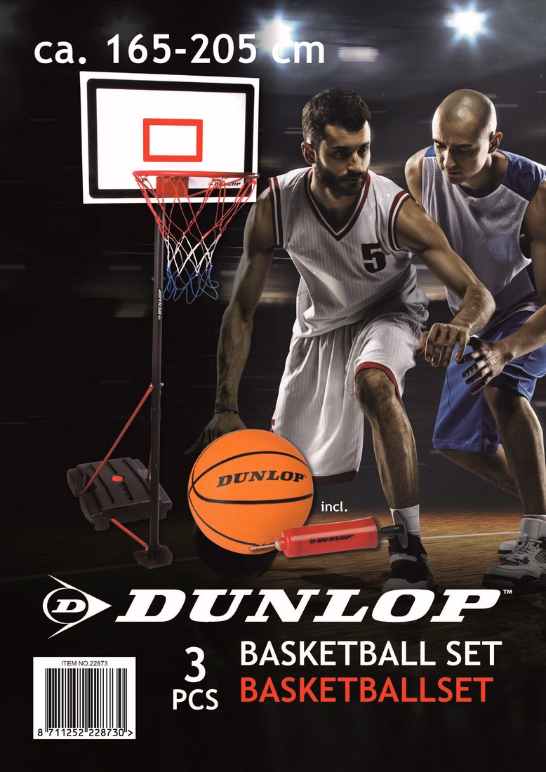 DUNLOP fém mobil kosárlabda palánk 165-205cm, + labda +pumpa - Image 1 of 10