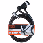 BLACK+DECKER Kerékpár kábelzár Ø1x240cm, 500g, 3 kulcs (BXCHBL7005) thumbnail 2