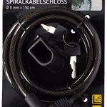 DUNLOP kerékpár kábelzár, 8mm x 150 cm, 2 kulcs, vázra rögzíthető  thumbnail 1