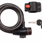 DUNLOP kerékpár kábelzár D1,2x180cm, tartóval nyeregcsőhöz, 480g, 2 kulcs thumbnail 2