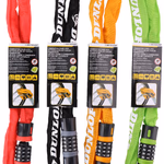 DUNLOP számzáras kerékpár zár lánc 5x900mm, kb 0,6kg, 4 színben thumbnail 1