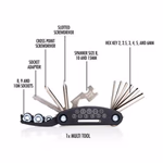 BICYCLE GEAR Kerékpár szerszám készlet 14 részes, mini pumpával, vázhoz rögzíthető táskával thumbnail 3