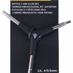 DUNLOP Kerékpár imbuszkulcs készlet 3 karos 
4-5-6mm
