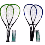 Tollaslabda készlet gyors játékhoz - 2 db ütővel és 5 db tollaslabdával, 2 színben thumbnail 1