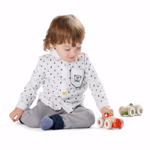 Egyedi vintage dizájnnal készült ECO kisautó, kék thumbnail 3