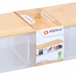 ALPINA Kozmetikai rendező/ sminktároló, műanyag+bambusz tető  thumbnail 1