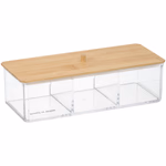 ALPINA Kozmetikai rendező/ sminktároló, műanyag+bambusz tető  thumbnail 2