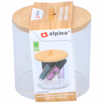 ALPINA Kozmetikai tároló henger műanyag+bambusz tető thumbnail 1