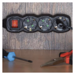 EMOS hosszabító elosztó kapcsolóval 5 aljzat 1,5m, 1,5 mm², fekete thumbnail 3