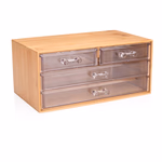 TOUCH OF BEAUTY Kozmetikai tároló doboz 2 fiókos 10x10x19cm bambusz thumbnail 3