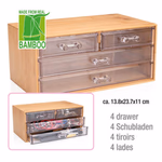 TOUCH OF BEAUTY Kozmetikai tároló doboz 2 fiókos 10x10x19cm bambusz thumbnail 2