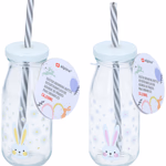 ARTICASA Húsvéti szívószálas üvegpalack 250ml, 2 féle thumbnail 1