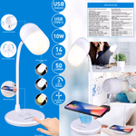 GRUNDIG asztali ledlámpa 3-in-1hangszóró és vezeték nélküli töltő, fehér 12x12x32cm thumbnail 4