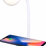 GRUNDIG asztali ledlámpa 3-in-1hangszóró és vezeték nélküli töltő, fehér 12x12x32cm thumbnail 2