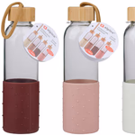 ALPINA Kulacs üveg/bambusz/szilikon 500ml 6,5x23cm 4 színben