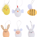 ARTICASA Húsvéti függődísz kisállat figurák 3db/szett; Ø4xh6cm 2 féle thumbnail 1