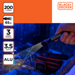 BLACK+DECKER Elemlámpa LED 200lmn 65m fénysugár 14,8*2,7cm 88gr thumbnail 4