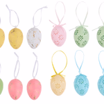 ARTICASA Húsvéti függődísz tojás ⌀4cm; 6db/szett; 2 féle thumbnail 1