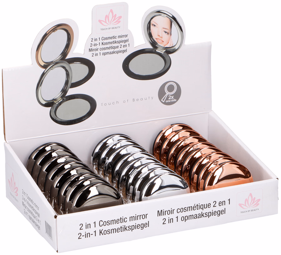 TOUCH OF BEAUTY Tükör kézi D6,5cm, nagyítós, 3 színben, displ(24) - Image 1 of 2