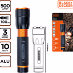 BLACK+DECKER Elemlámpa LED 500lmn 100m fénysugár, 3,7*13,8cm 149gr thumbnail 1