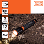 BLACK+DECKER Elemlámpa LED 1200lmn 200m fénysugár 4,3*23,3cm 360gr thumbnail 2