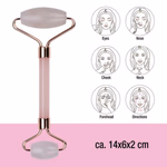 TOUCH OF BEAUTY Arcmasszírozó roller rózsakvarc kő 14x6x2cm thumbnail 2