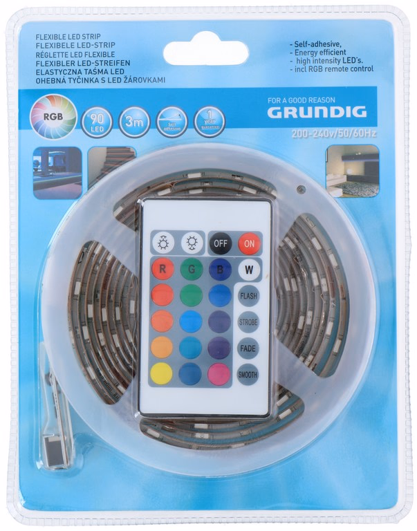 GRUNDIG LED szalag flexi színváltós távirányítós 3m 90LED - Image 1 of 4