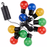 PARTY CASA Party lámpa 10db gömb LED, fehér 6m 1,5m tápkábel (elemes 4xAA, nem tart.) IP44, színes thumbnail 2