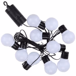 PARTY TIME Party lámpa 10db gömb LED, fehér 6m 1,5m tápkábel (elemes 4xAA, nem tart.) IP44, hideg fehér thumbnail 2