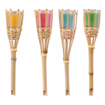 ARTICASA Citronella fáklya bambusz; 8óra égési idő; 45gr wax; 6,5X30,5Cm, 6 színben, disp(12) - 