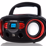 Hyundai CD-S Rádiómagnó FM, USB, MP3, AUX IN, fekete/piros thumbnail 2