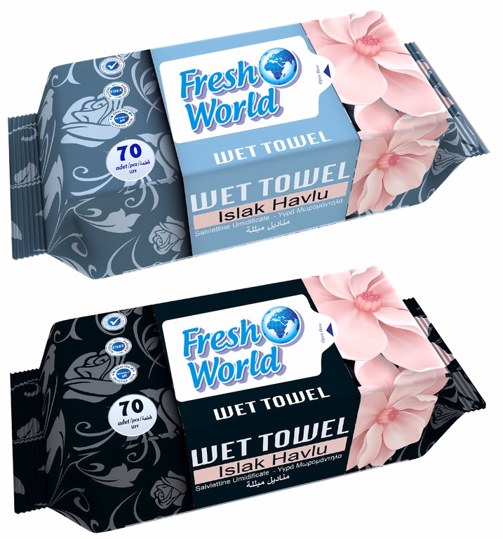 Fresh World nedves törlőkendő 70 db PH 5.5 Virág illatú FLIPTOP FRW.BFP.70 - Image 1 of 1