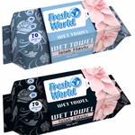 Fresh World nedves törlőkendő 70 db  PH 5.5 Virág illatú FLIPTOP FRW.BFP.70