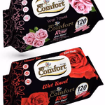 My Comfort nedves törlőkendő 120 db Rózsa illattal Alkohol mentes Black Pack - FLIPTOP MCF.FSF.120