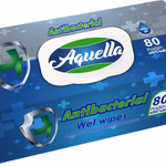 Aquella Antibakteriális hatású nedves törlőkendő 80 lap,  FLIPTOP (visszazárható-kupakos)